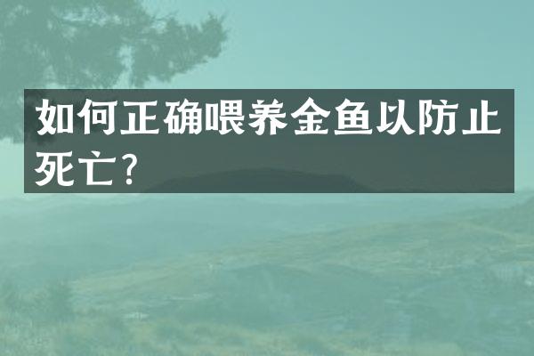 如何正确喂养金鱼以防止死亡？