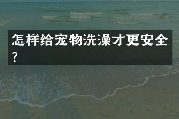 怎样给宠物洗澡才更安全？