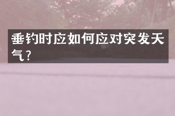 垂钓时应如何应对突发天气？