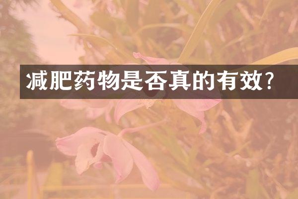 减肥药物是否真的有效？