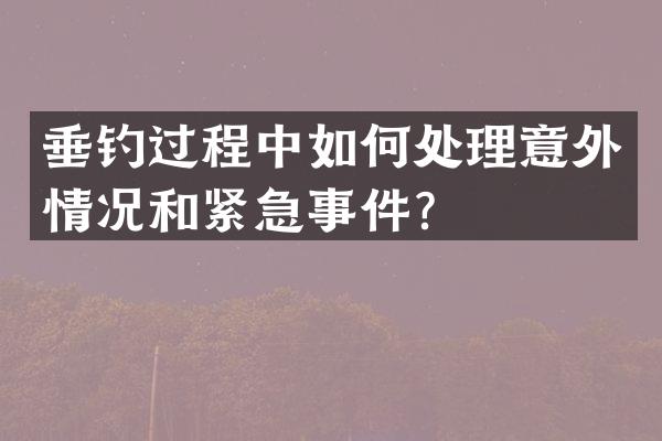 垂钓过程中如何处理意外情况和紧急事件？