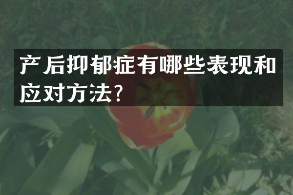 产后抑郁症有哪些表现和应对方法？