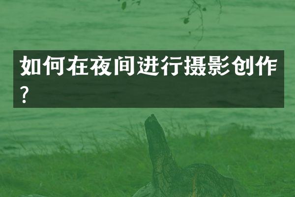 如何在夜间进行摄影创作？