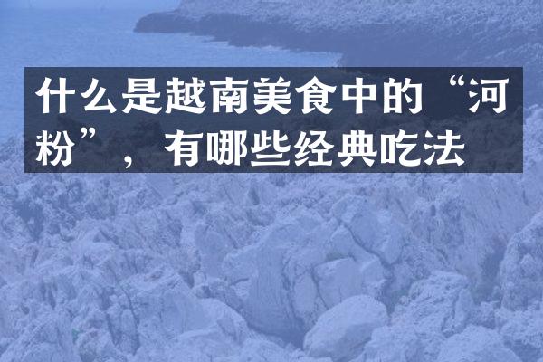 什么是越南美食中的“河粉”，有哪些经典吃法？
