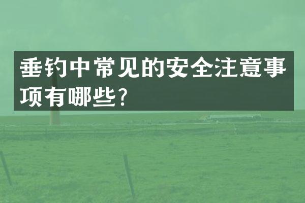 垂钓中常见的安全注意事项有哪些？