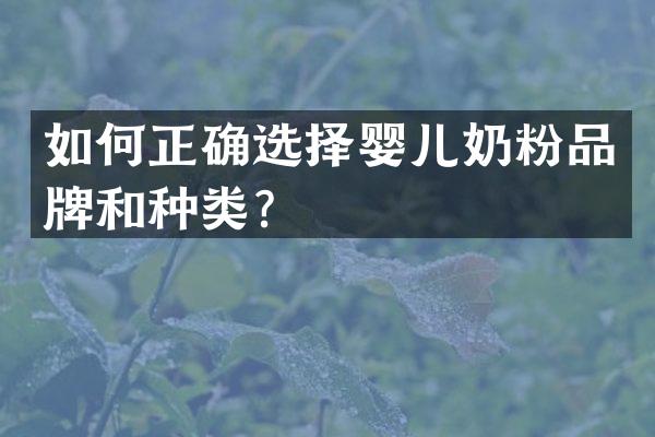 如何正确选择婴儿奶粉品牌和种类？