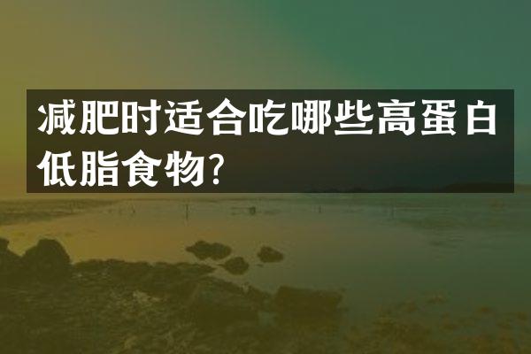 减肥时适合吃哪些高蛋白低脂食物？