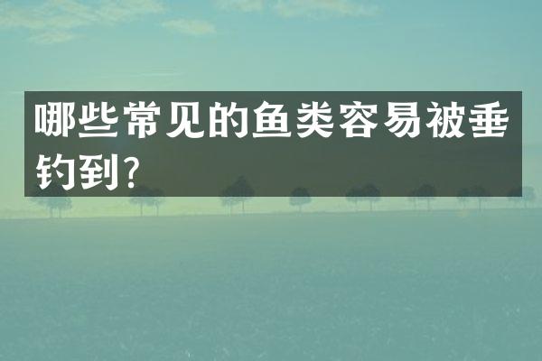 哪些常见的鱼类容易被垂钓到？