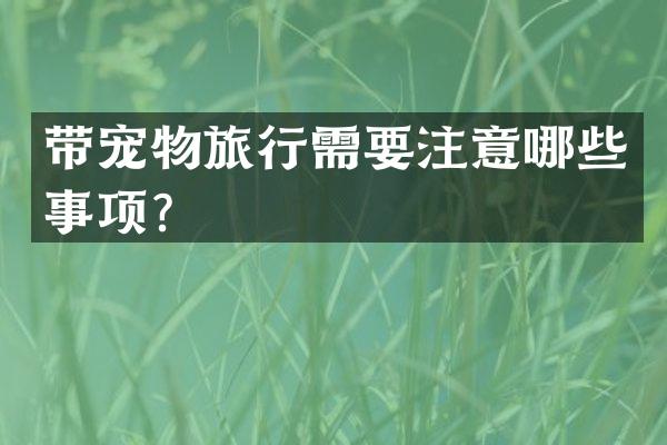 带宠物旅行需要注意哪些事项？