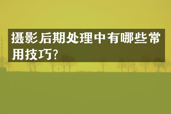 摄影后期处理中有哪些常用技巧？