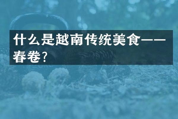 什么是越南传统美食——春卷？