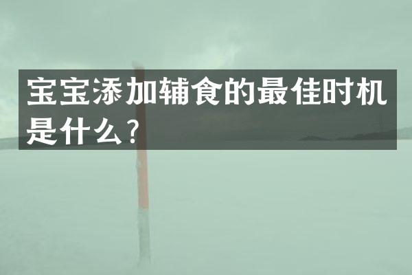 宝宝添加辅食的最佳时机是什么？