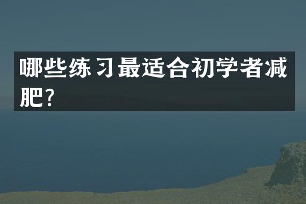 哪些练习最适合初学者减肥？
