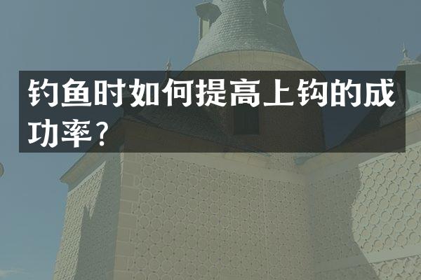钓鱼时如何提高上钩的成功率？