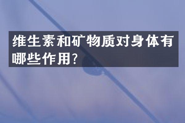 维生素和矿物质对身体有哪些作用？