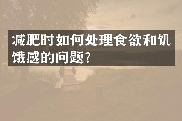 减肥时如何处理食欲和饥饿感的问题？