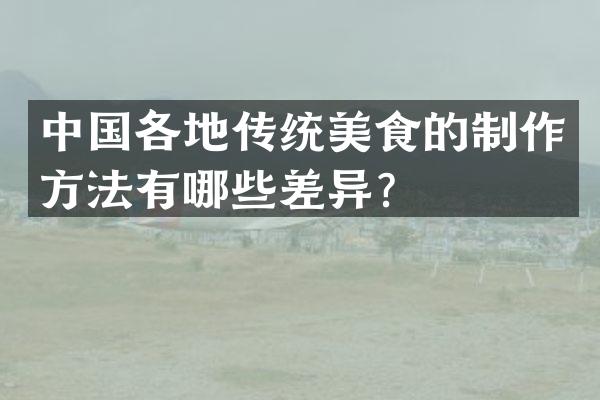 中国各地传统美食的制作方法有哪些差异？
