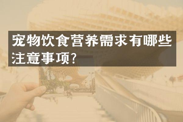 宠物饮食营养需求有哪些注意事项？