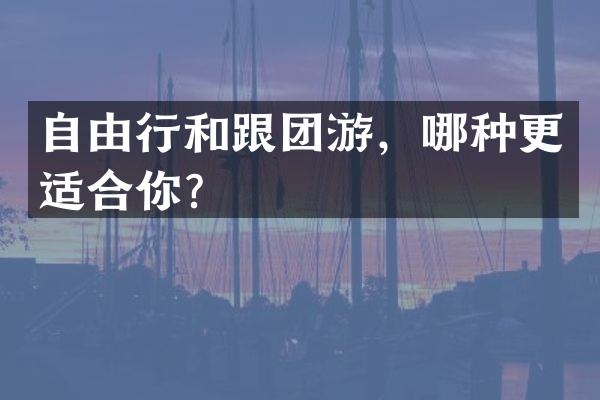 自由行和跟团游，哪种更适合你？