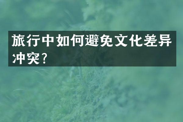 旅行中如何避免文化差异冲突？