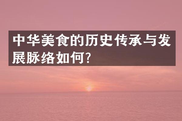 中华美食的历史传承与发展脉络如何？