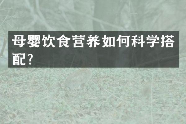 母婴饮食营养如何科学搭配？