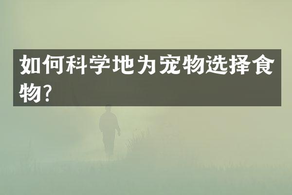 如何科学地为宠物选择食物？