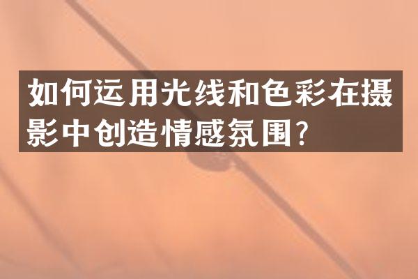 如何运用光线和色彩在摄影中创造情感氛围？