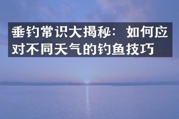 垂钓常识大揭秘：如何应对不同天气的钓鱼技巧？