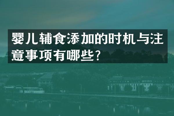 婴儿辅食添加的时机与注意事项有哪些？