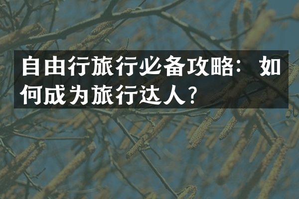 自由行旅行必备攻略：如何成为旅行达人？