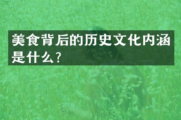 美食背后的历史文化内涵是什么？