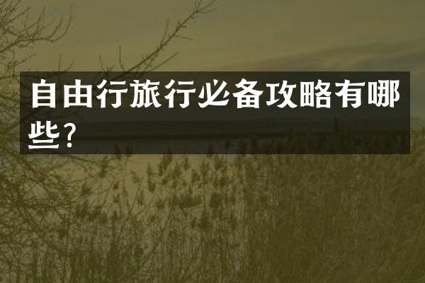 自由行旅行必备攻略有哪些？