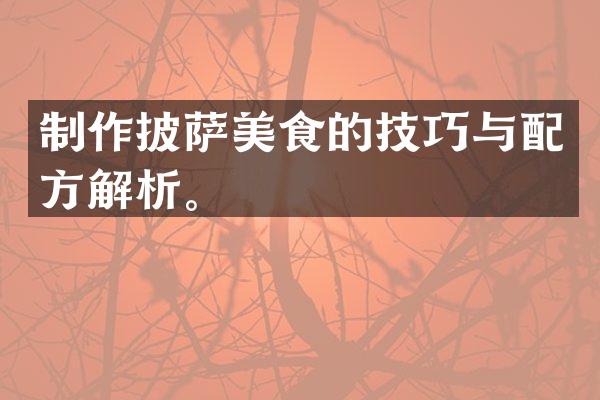 制作披萨美食的技巧与配方解析。