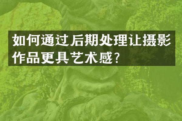 如何通过后期处理让摄影作品更具艺术感？
