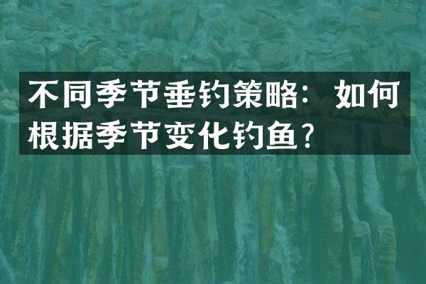 不同季节垂钓策略：如何根据季节变化钓鱼？