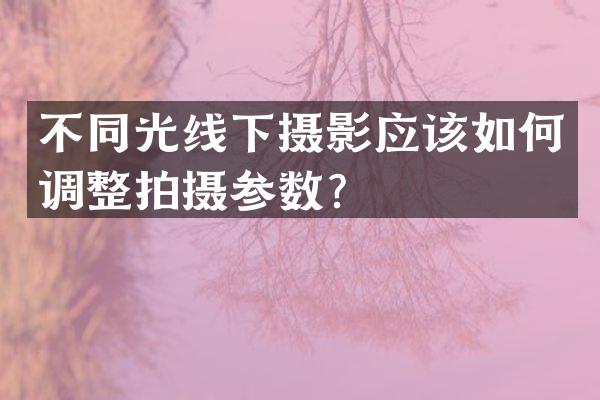 不同光线下摄影应该如何调整拍摄参数？